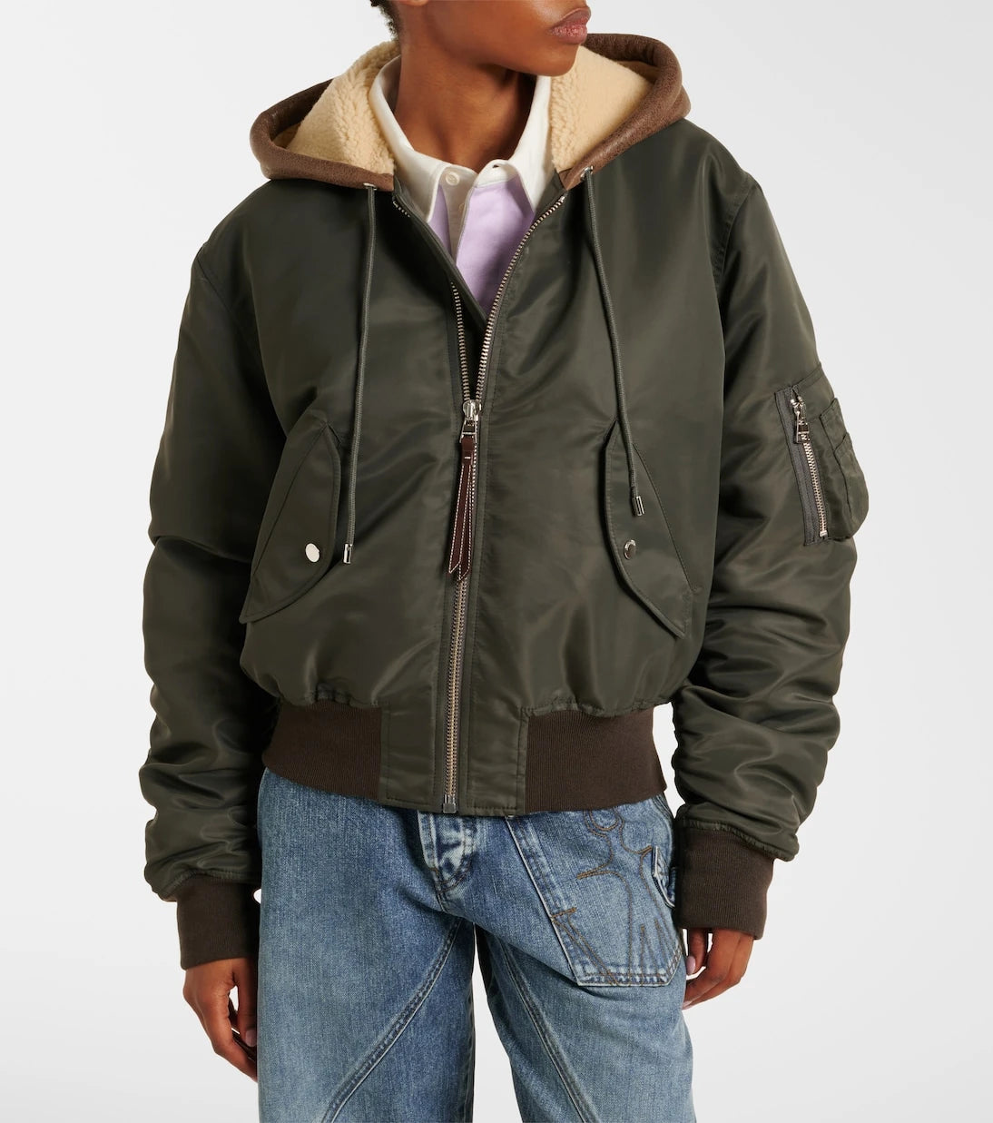 JW Anderson - Shearling-trimmed bomber jacket