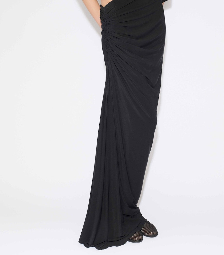 Alaïa Gathered Asymmetric Maxi Skirt