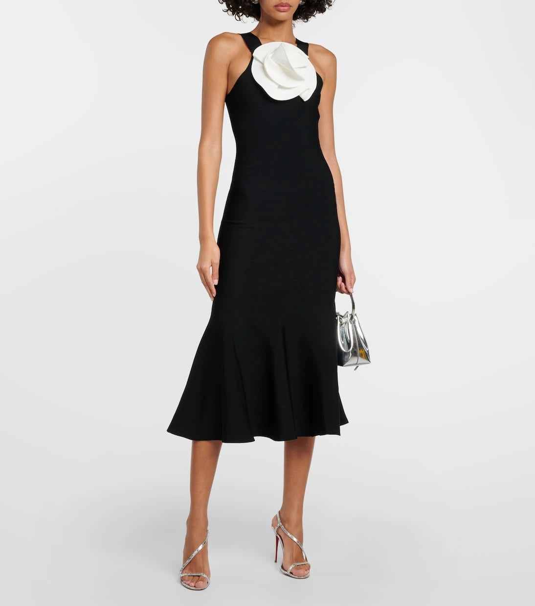 Roland Mouret - Floral-appliqué midi dress