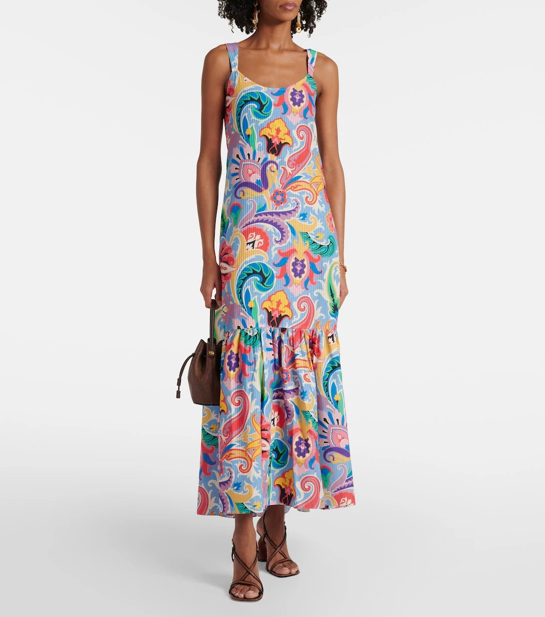 Etro - Printed cotton and silk maxi dress