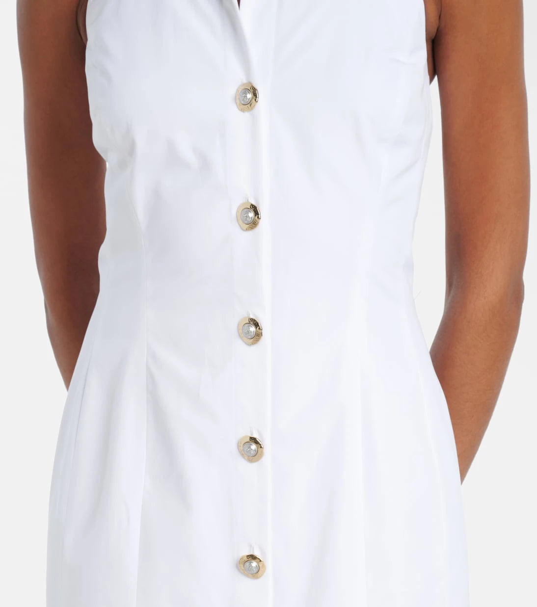 Balmain - Open-back buttoned poplin shirt dress
