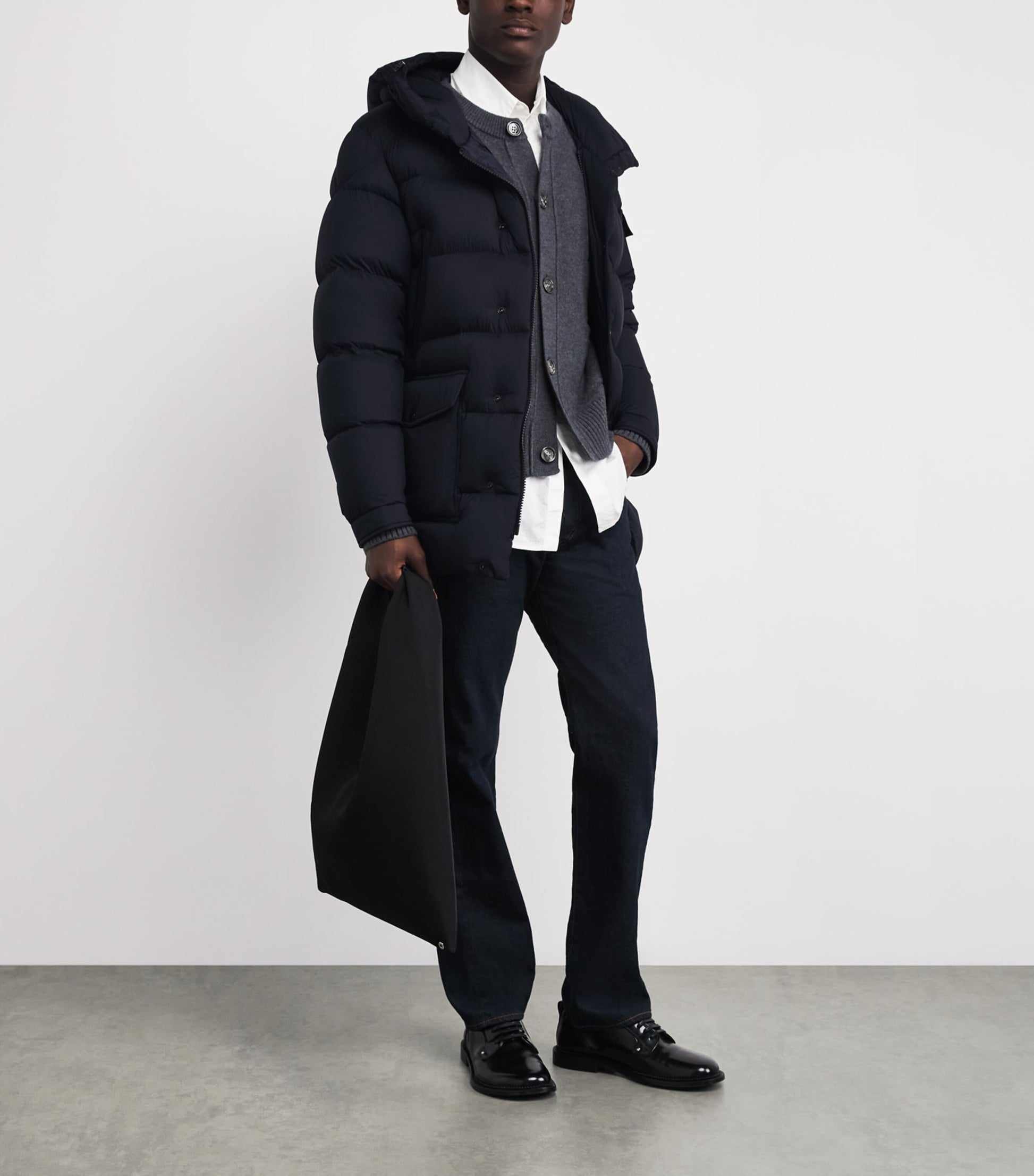 Moncler Blue Down Bretagne Puffer Jacket