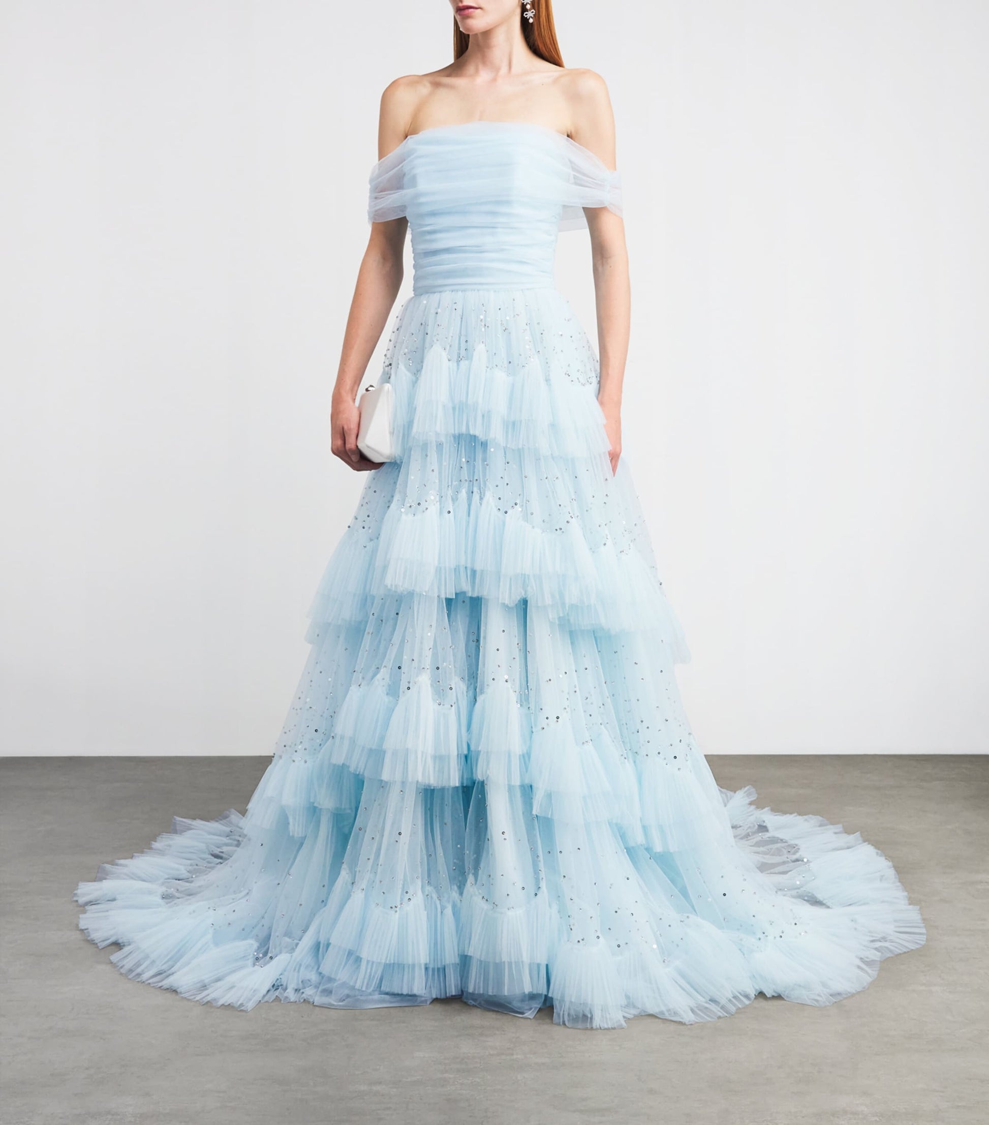 Jenny Packham Blue Sequin-Detail Queenie Gown