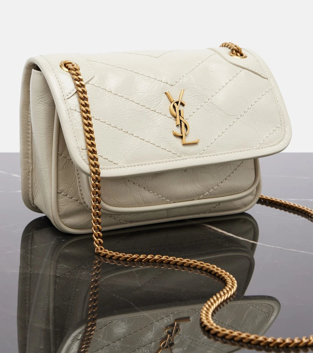 Saint Laurent - Niki Cassandre Mini leather shoulder bag