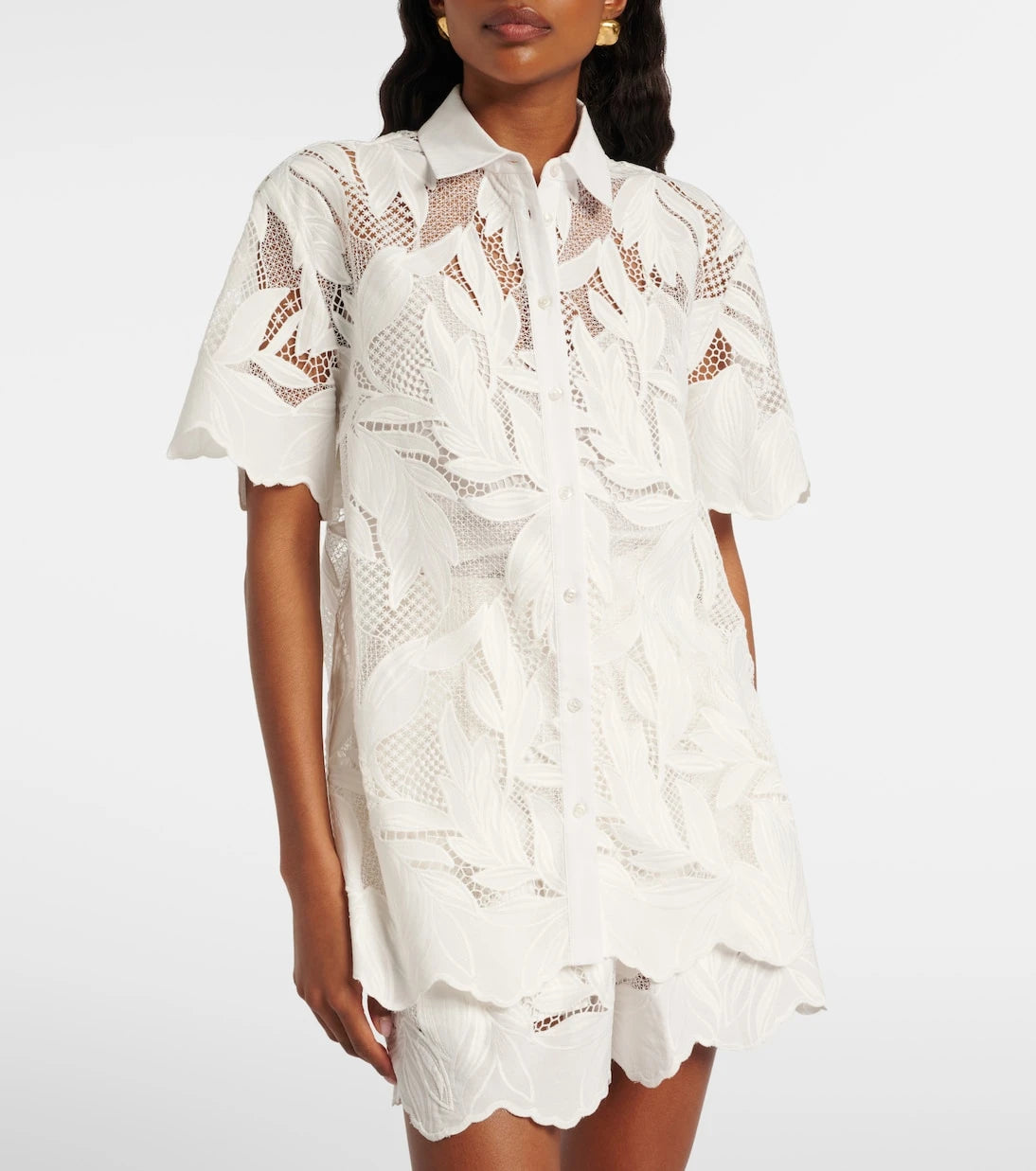 Erdem - Embroidered mesh shirt