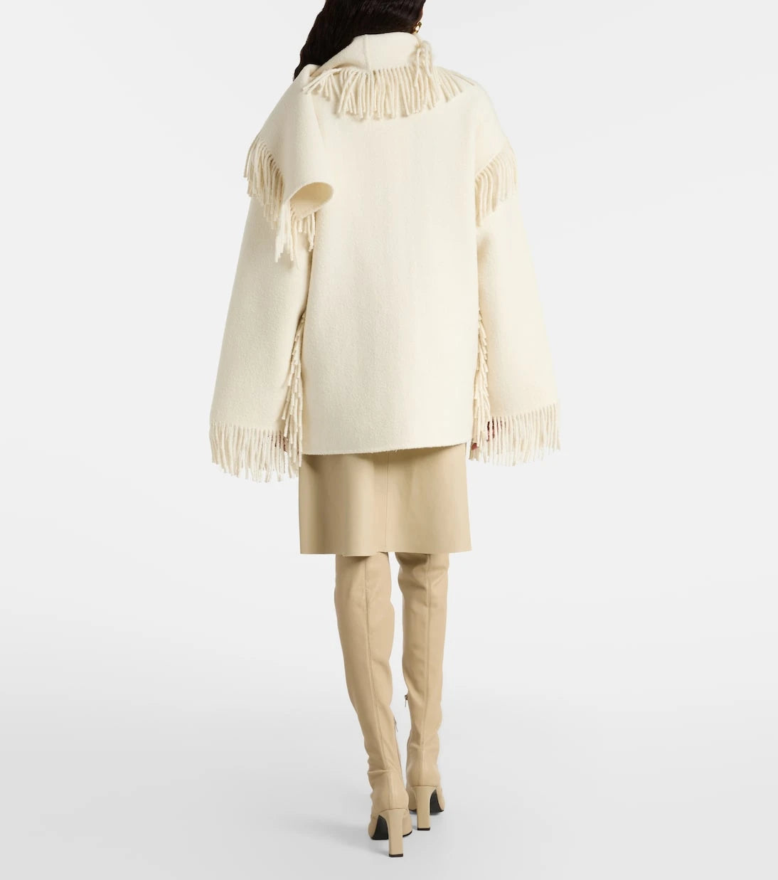 Toteme - Fringed wool-blend scarf jacket