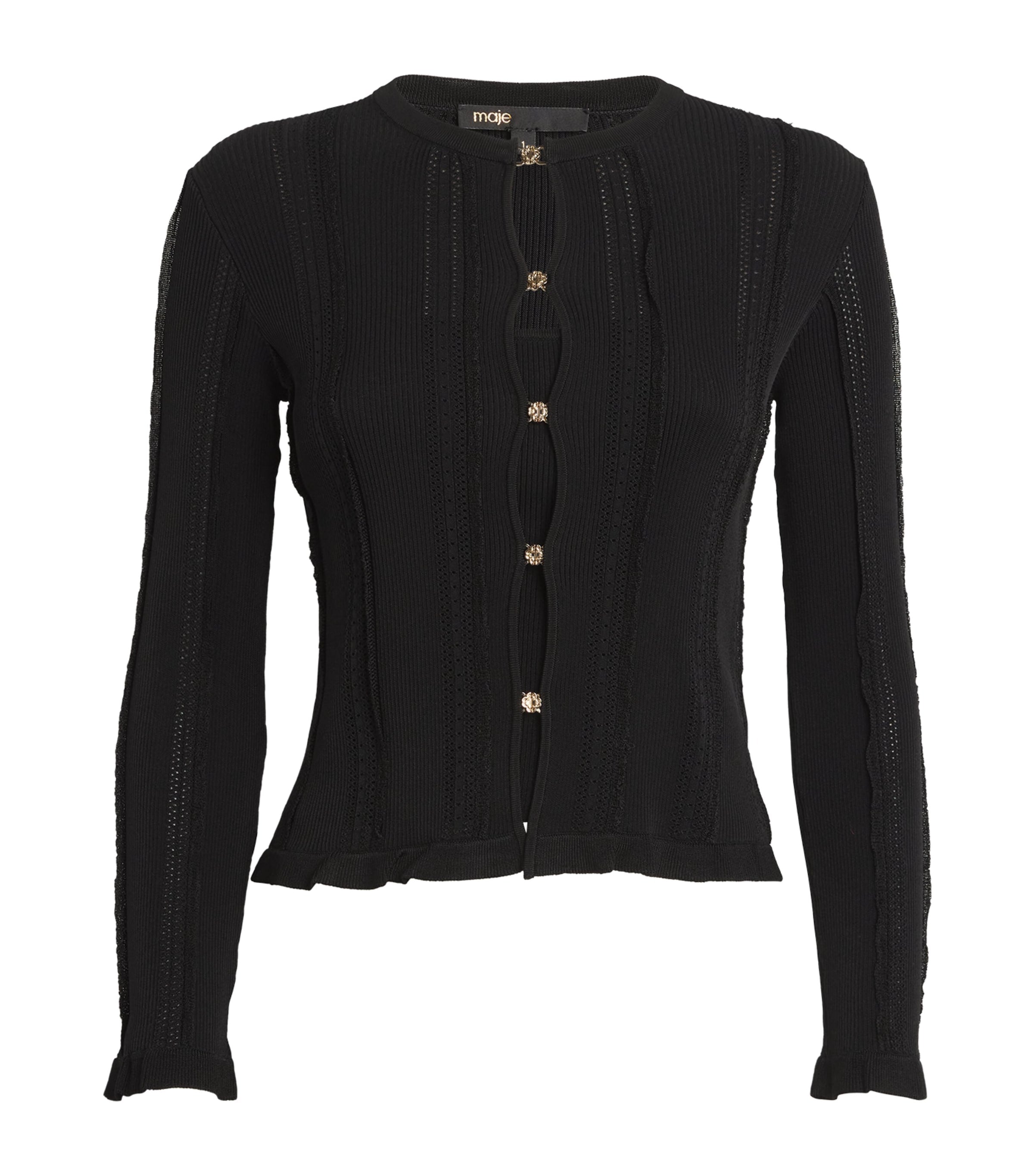 Maje Black Madeline 2-in-1 Tank Top and Cardigan