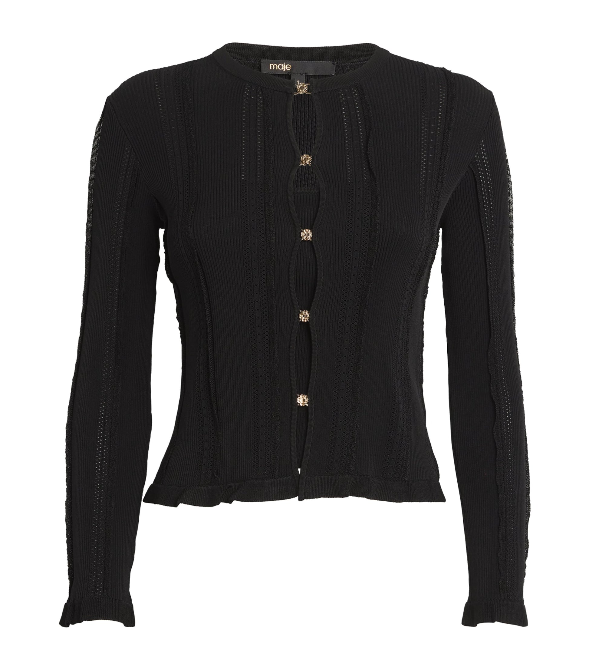 Maje Black Madeline 2-in-1 Tank Top and Cardigan