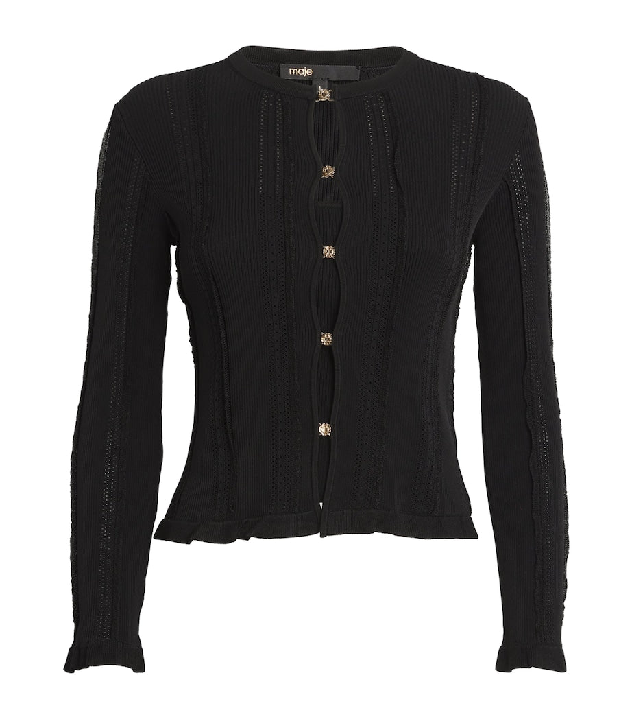 Maje Black Madeline 2-in-1 Tank Top and Cardigan