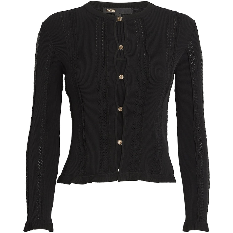 Maje Black Madeline 2-in-1 Tank Top and Cardigan