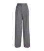 Black Wool-Blend Straight Trousers