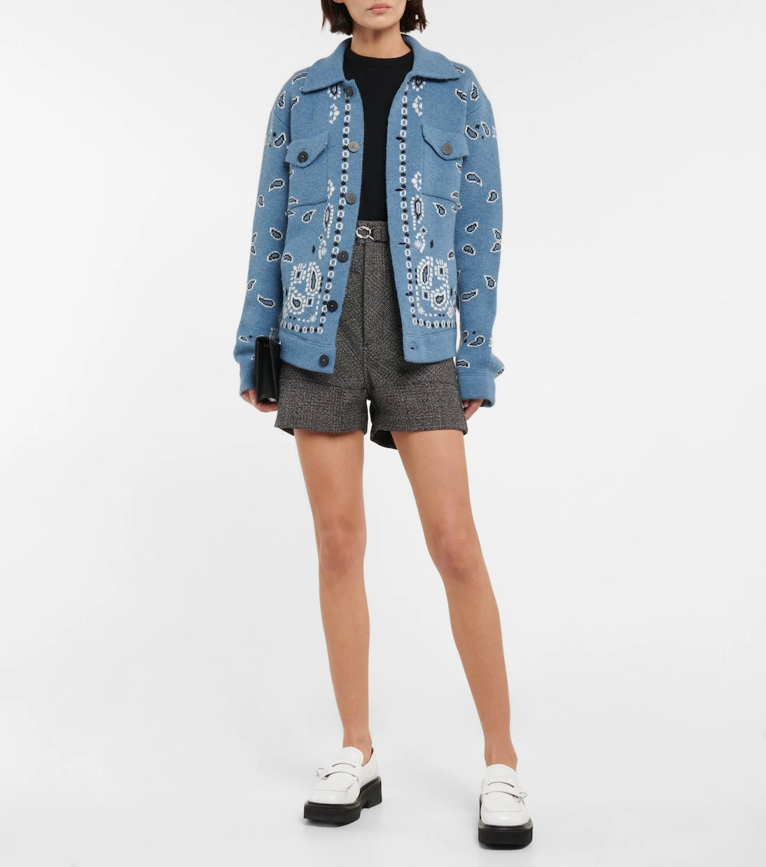 Plan C - Wool and cotton Bermuda shorts