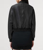 Black Leather Orten Bomber Jacket