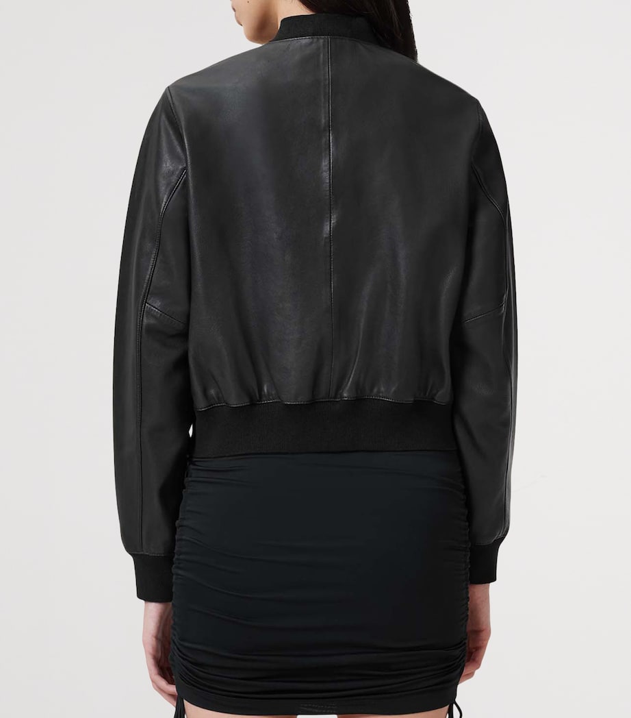 Black Leather Orten Bomber Jacket
