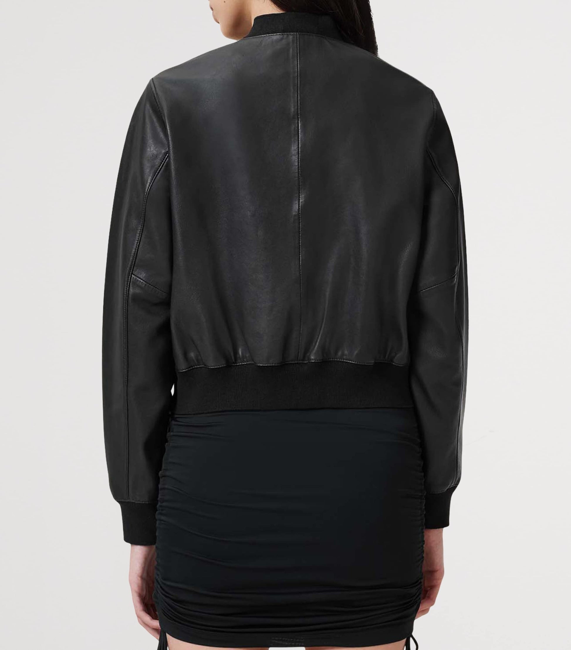 Leather Orten Bomber Jacket BLACK
