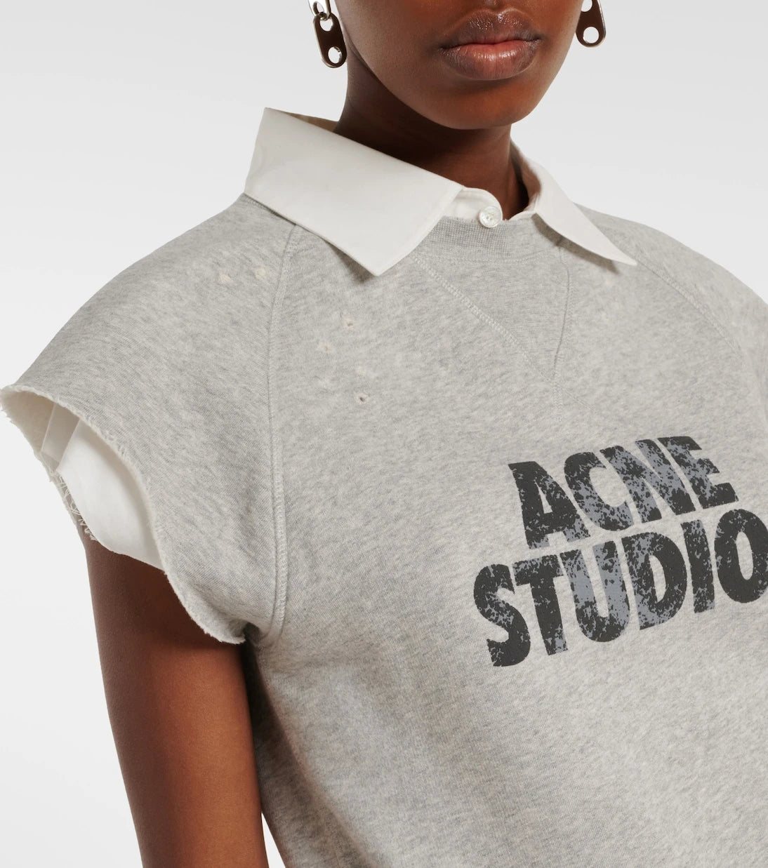 Acne Studios - Layered logo cotton fleece vest