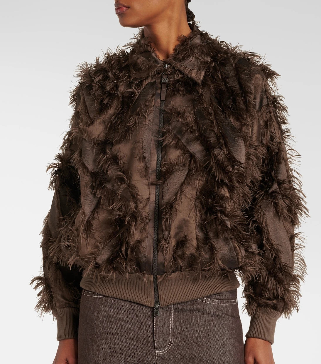 Brunello Cucinelli - Feather-trimmed jacket