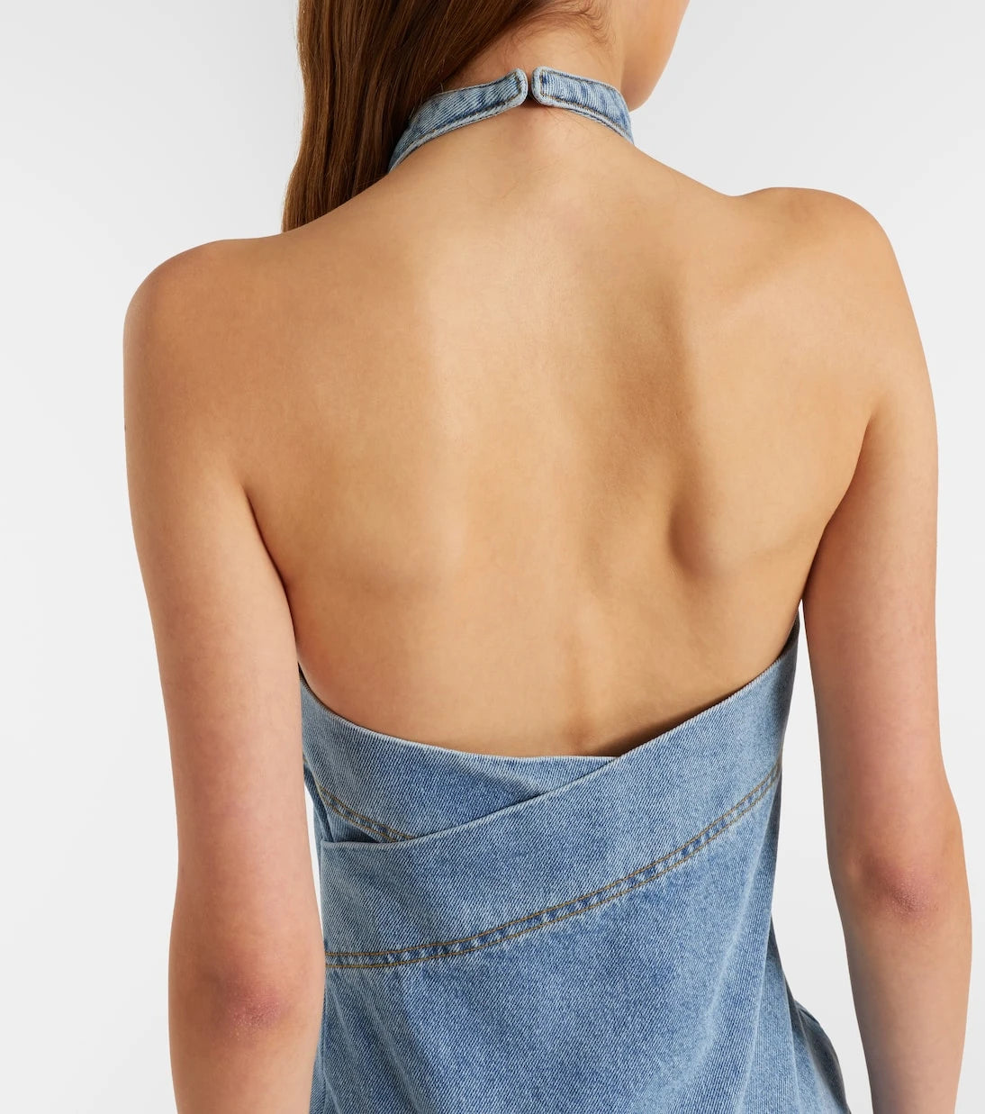 Magda Butrym - Floral-appliqué denim minidress