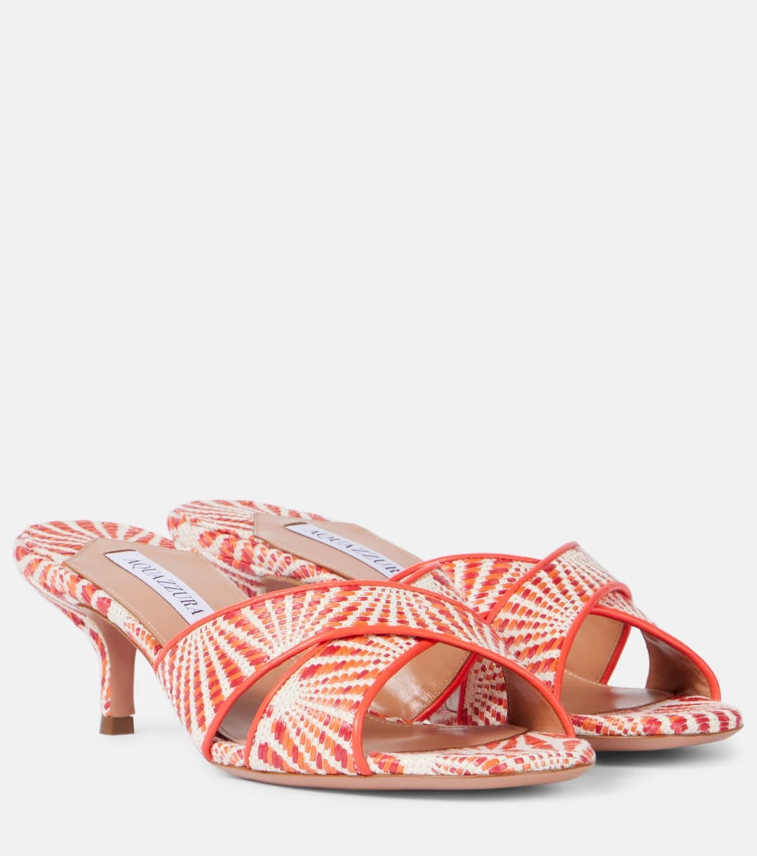 Aquazzura - Divine 50 leather-trimmed mules