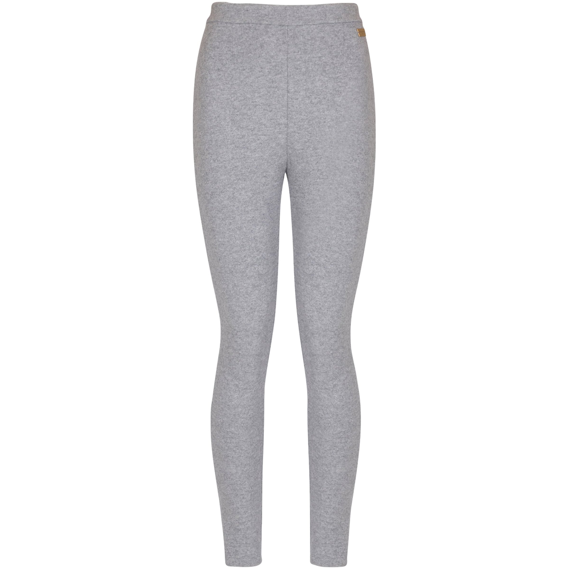 Grey Wool-Blend Knitted Leggings