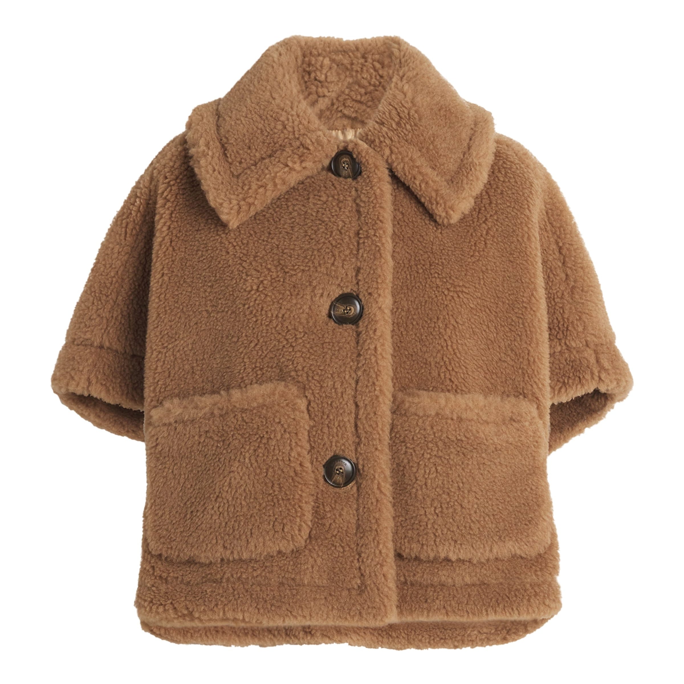 Max Mara Beige Wool-Silk Cape Coat