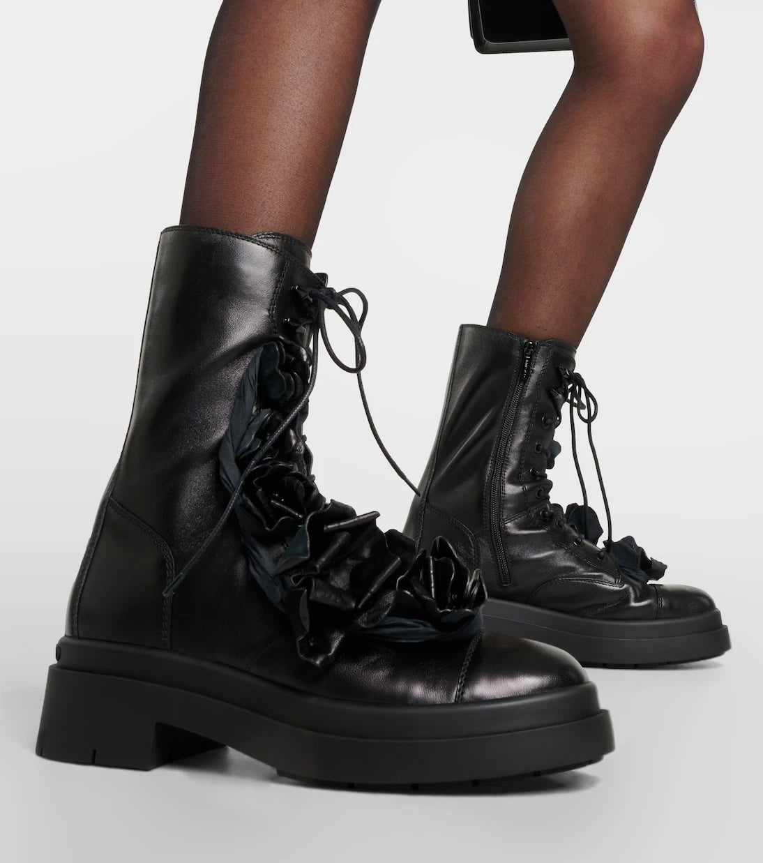 Jimmy Choo - Nari Flowers leather combat boots