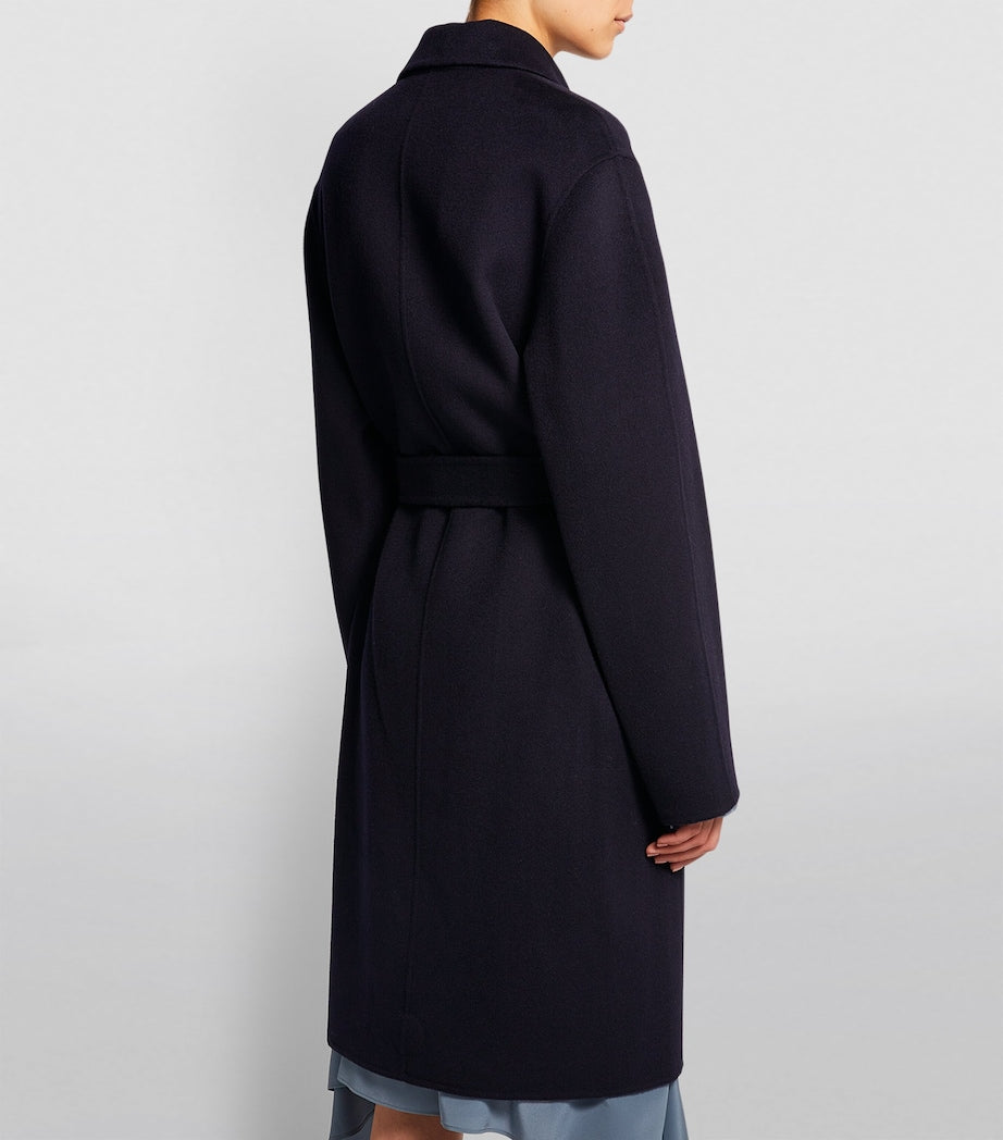 Joseph Navy Wool-Cashmere Long Cenda Coat