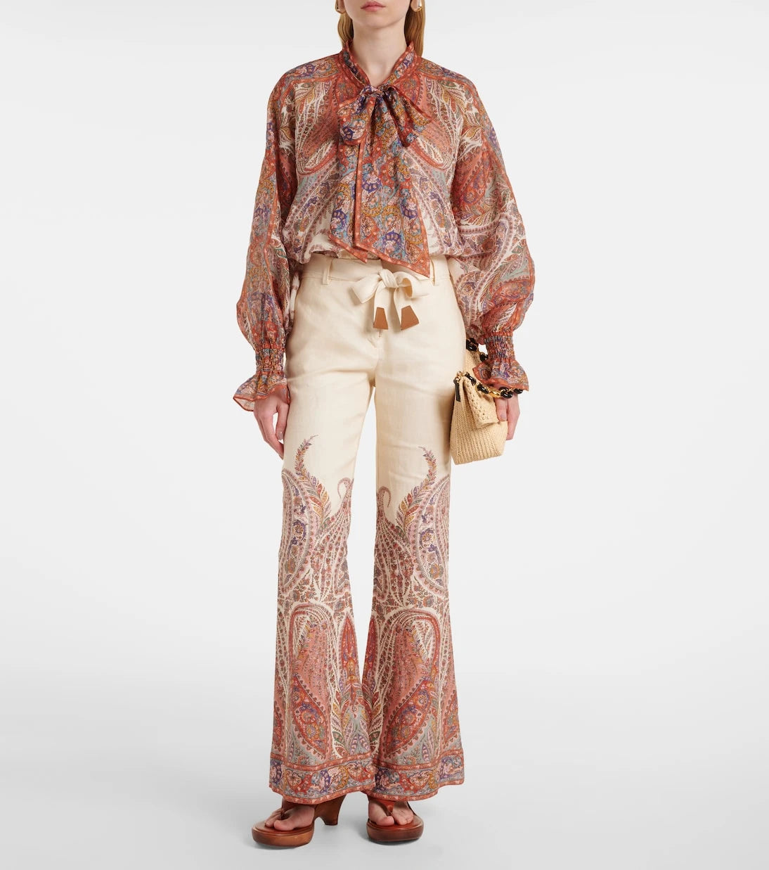 Zimmermann - Paisley linen flared pants