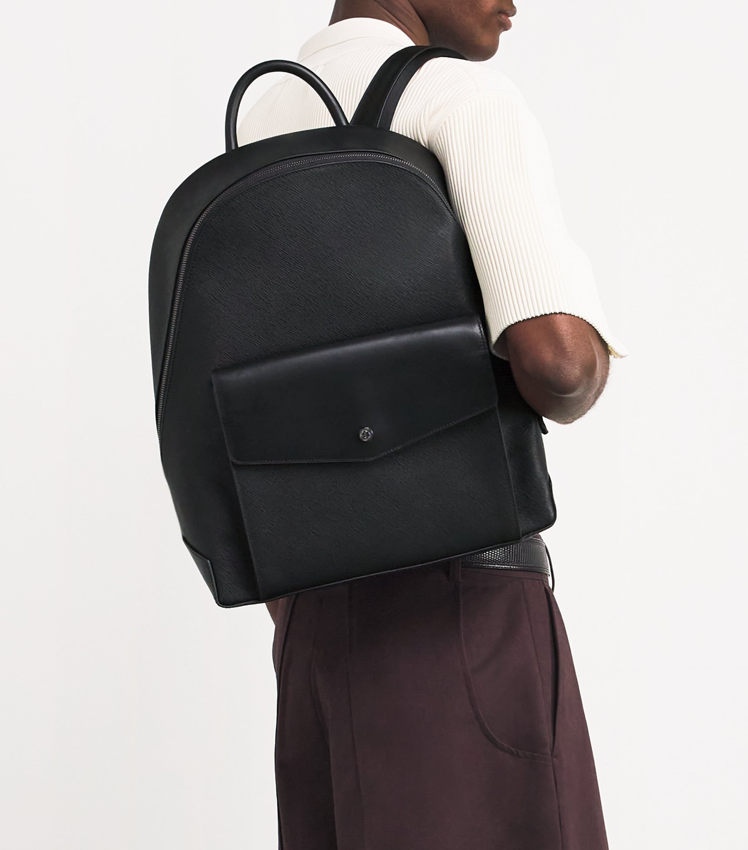 Saffiano Leather Backpack