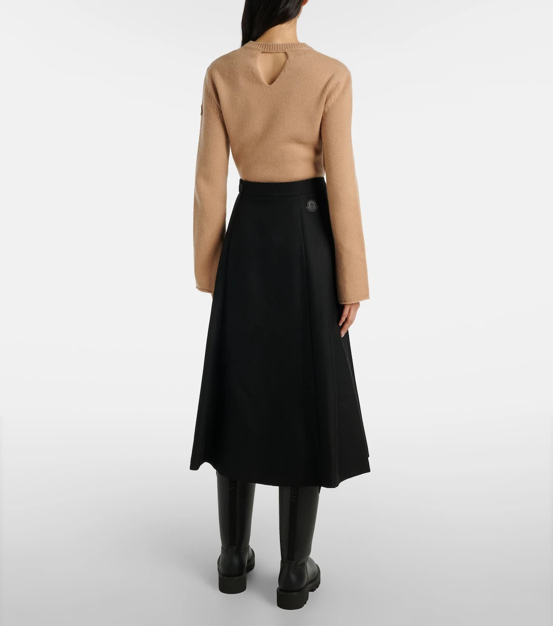 Moncler - Virgin wool midi skirt