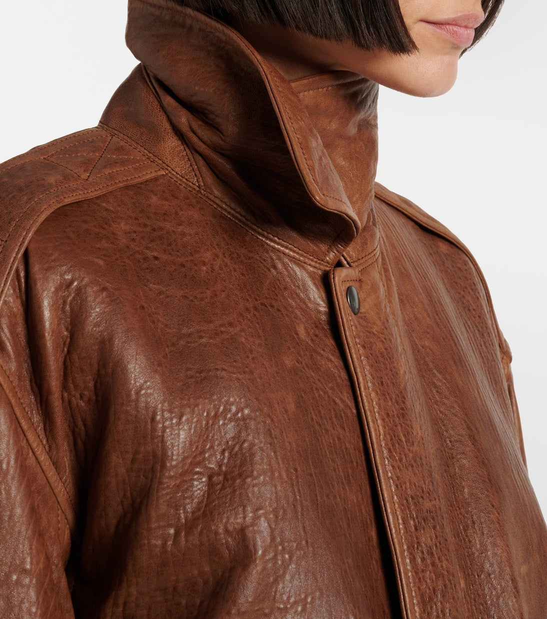Saint Laurent - Padded leather blouson jacket