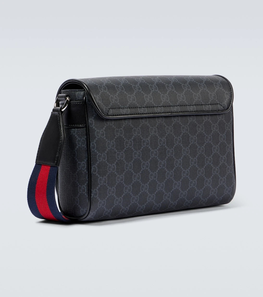 Gucci - Leather-trimmed GG canvas crossbody bag