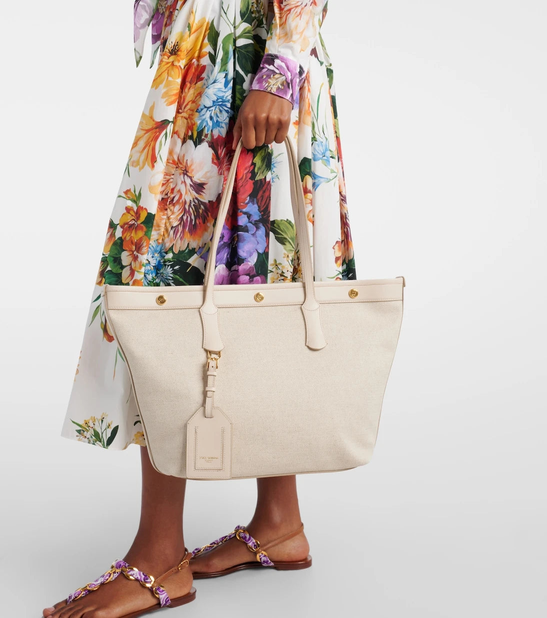 Dolce&Gabbana - Canvas and leather tote bag