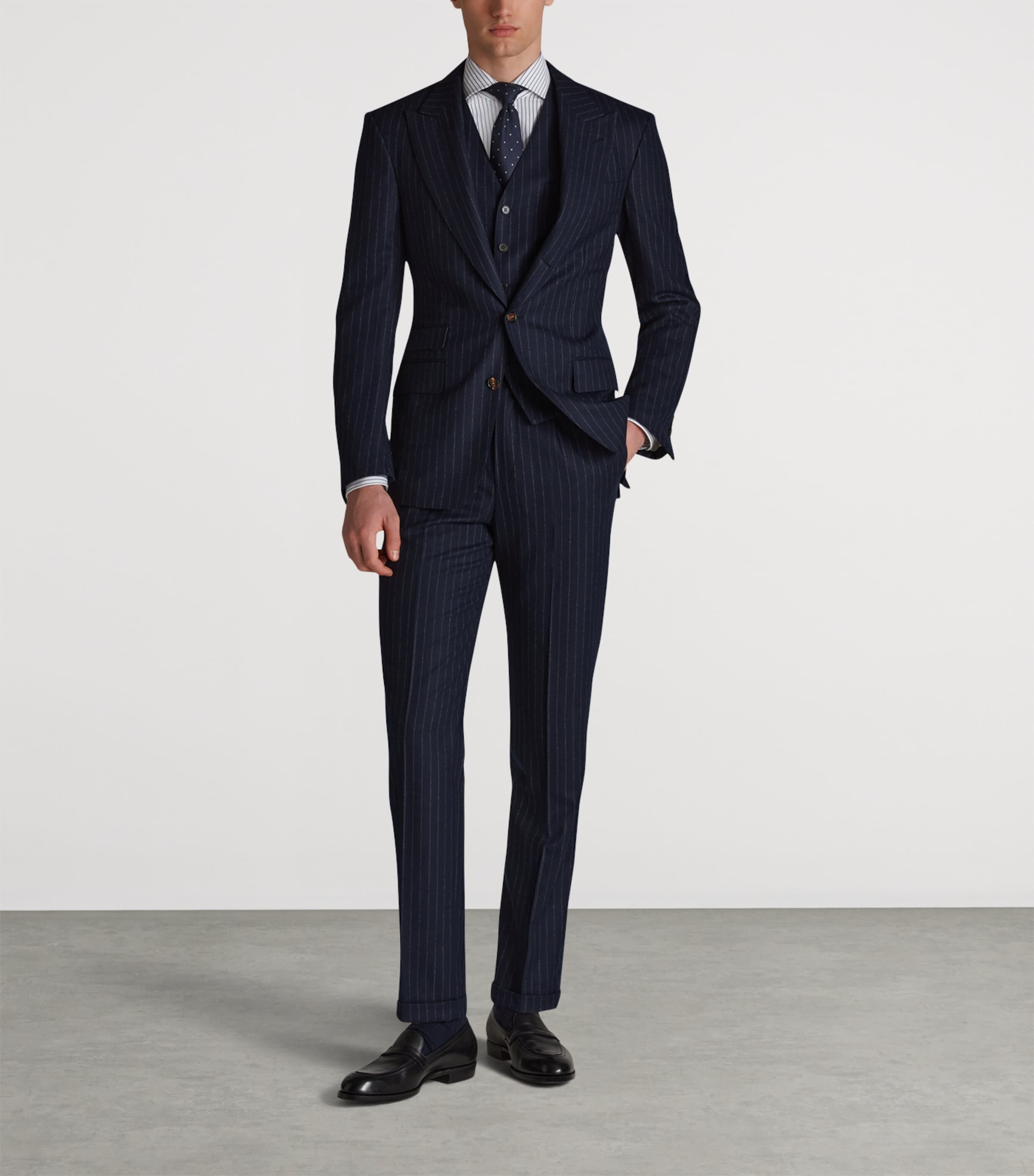 Dunhill Merino Wool Chalkstripe Bourdon Blazer