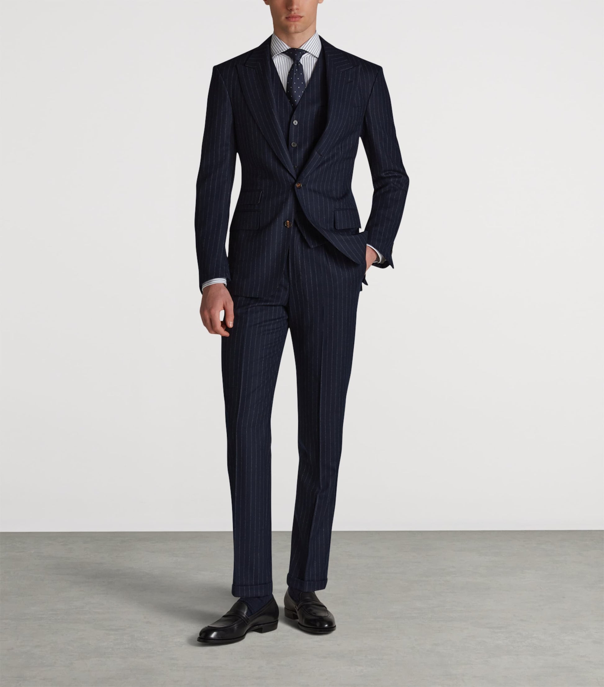 Dunhill Merino Wool Chalkstripe Bourdon Blazer