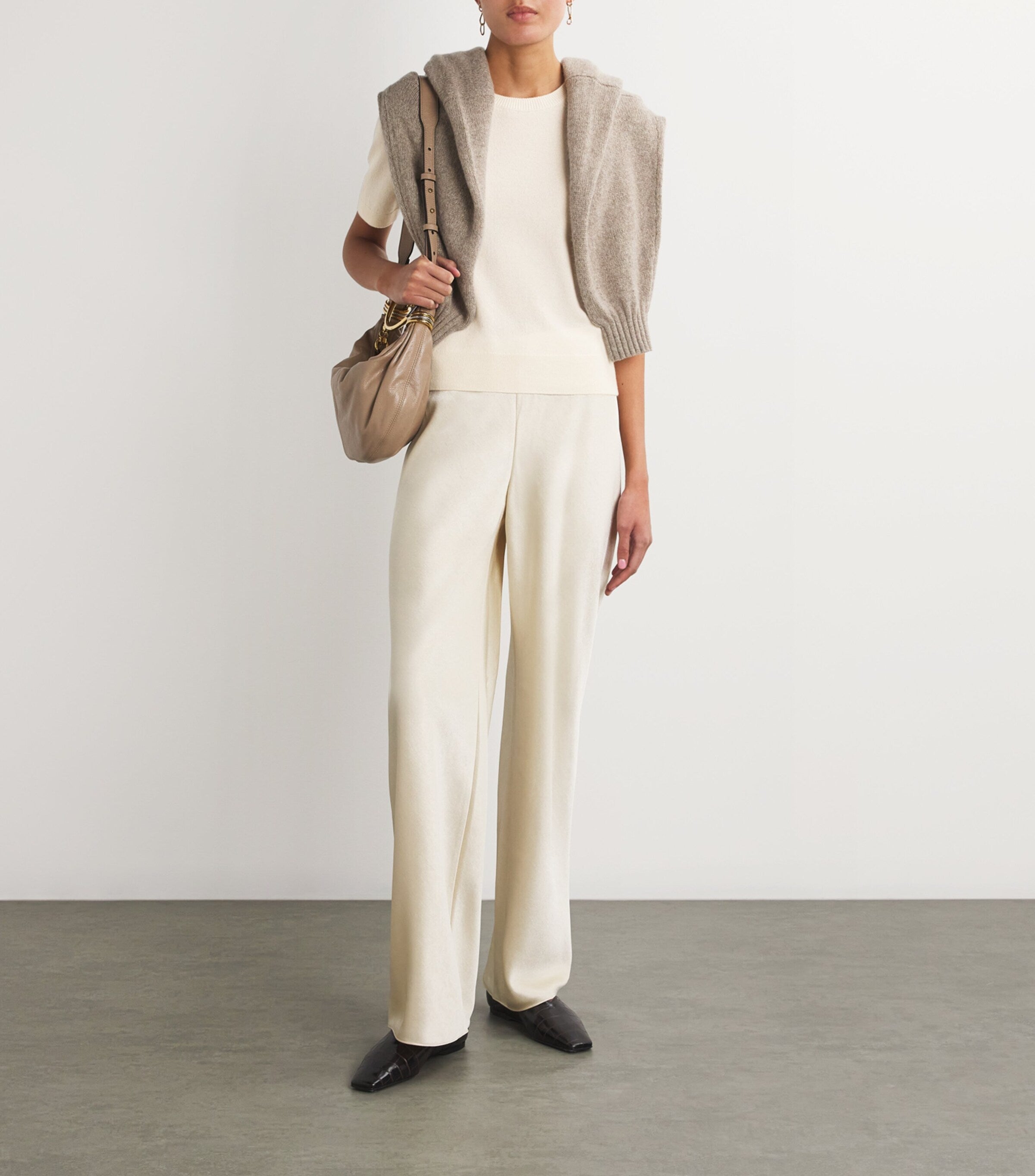 Ivory Cashmere T-Shirt Sweater