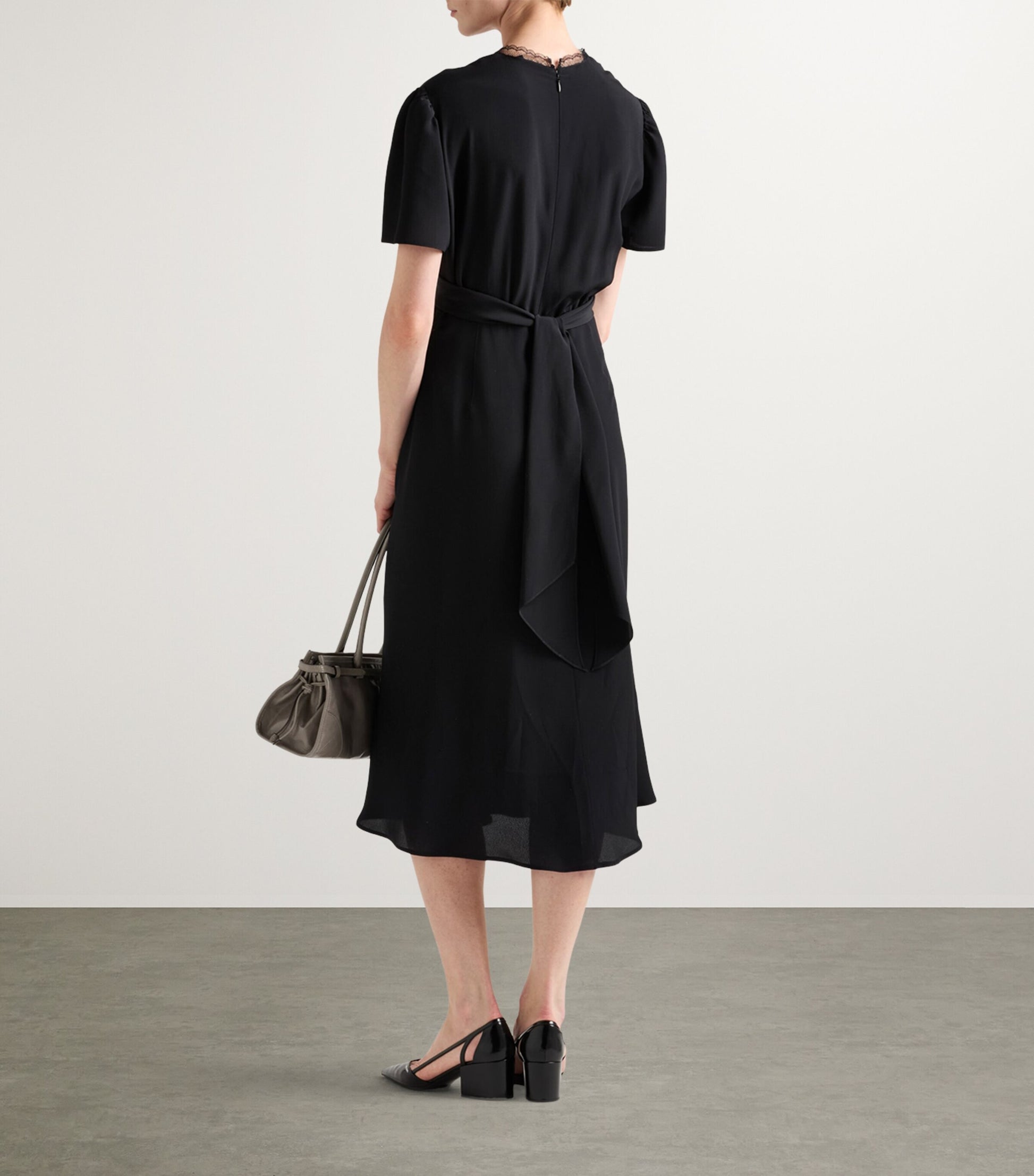 Prada Black Marocain Midi Dress