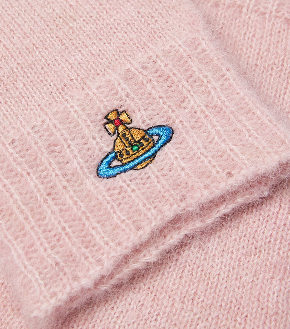 Vivienne Westwood Pink Wool-Blend Fluffy Gloves