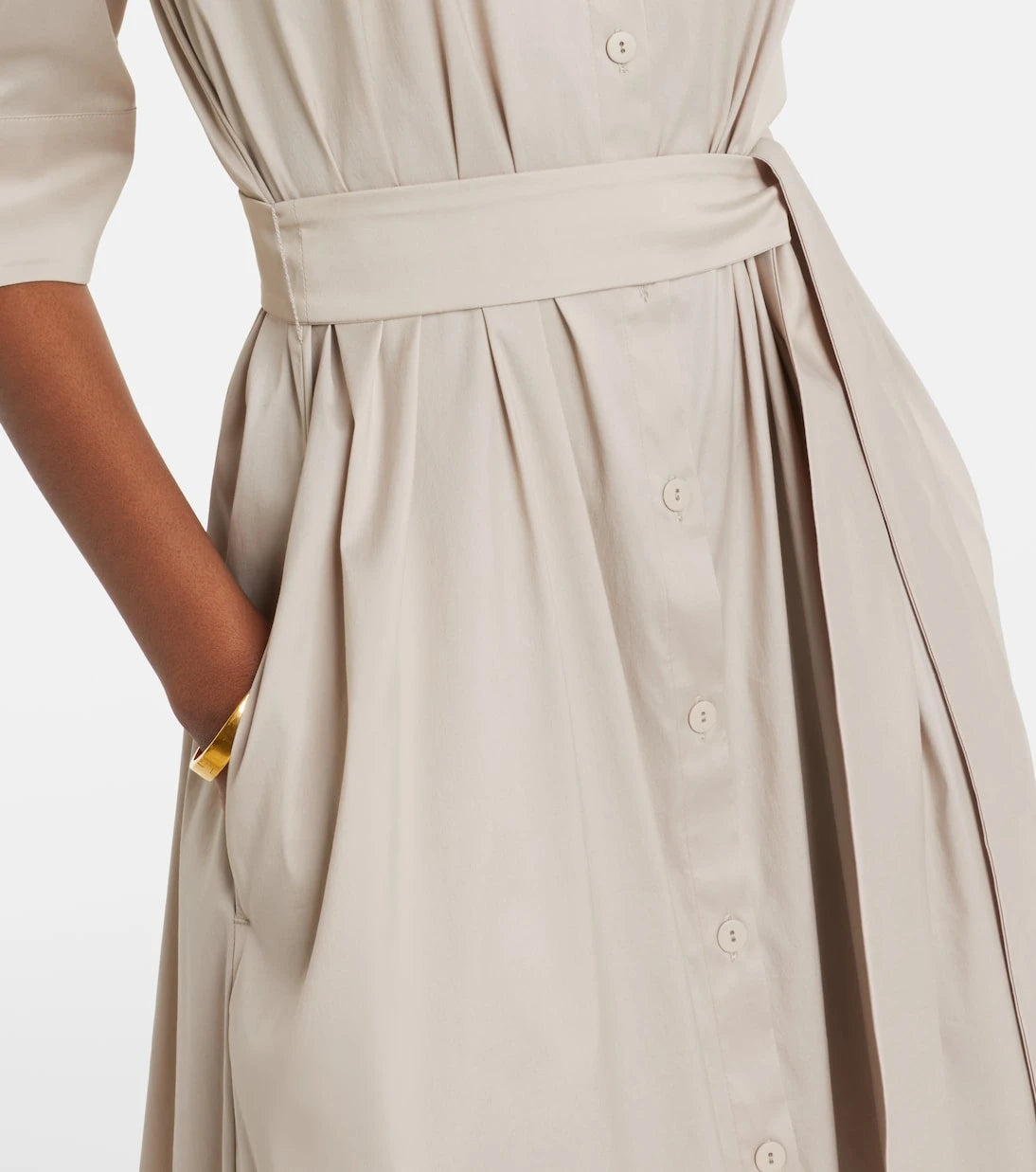 Max Mara - Cognac cotton-blend midi dress