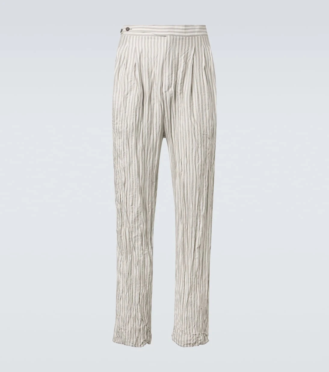 Zegna - Striped silk straight pants