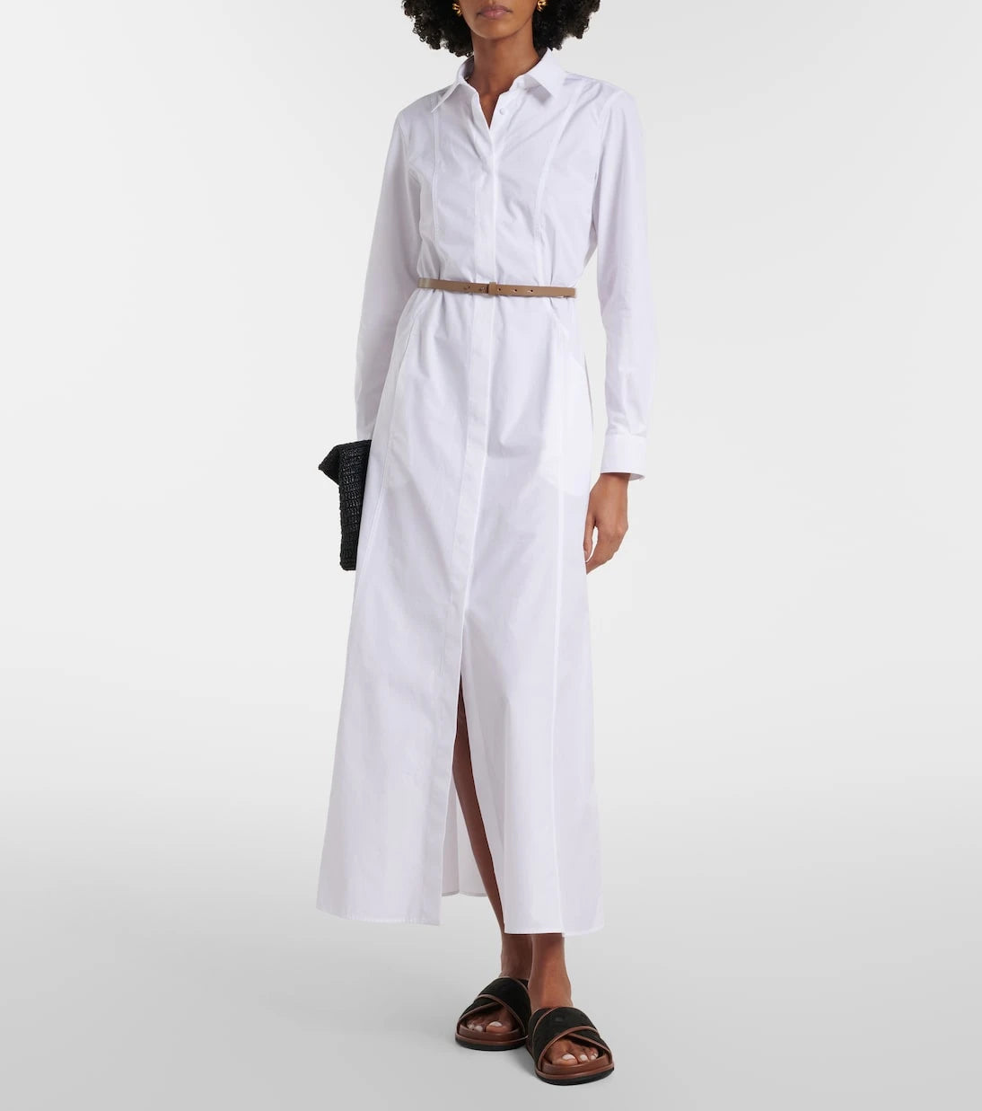 Max Mara - Adunco belted cotton poplin shirt dress