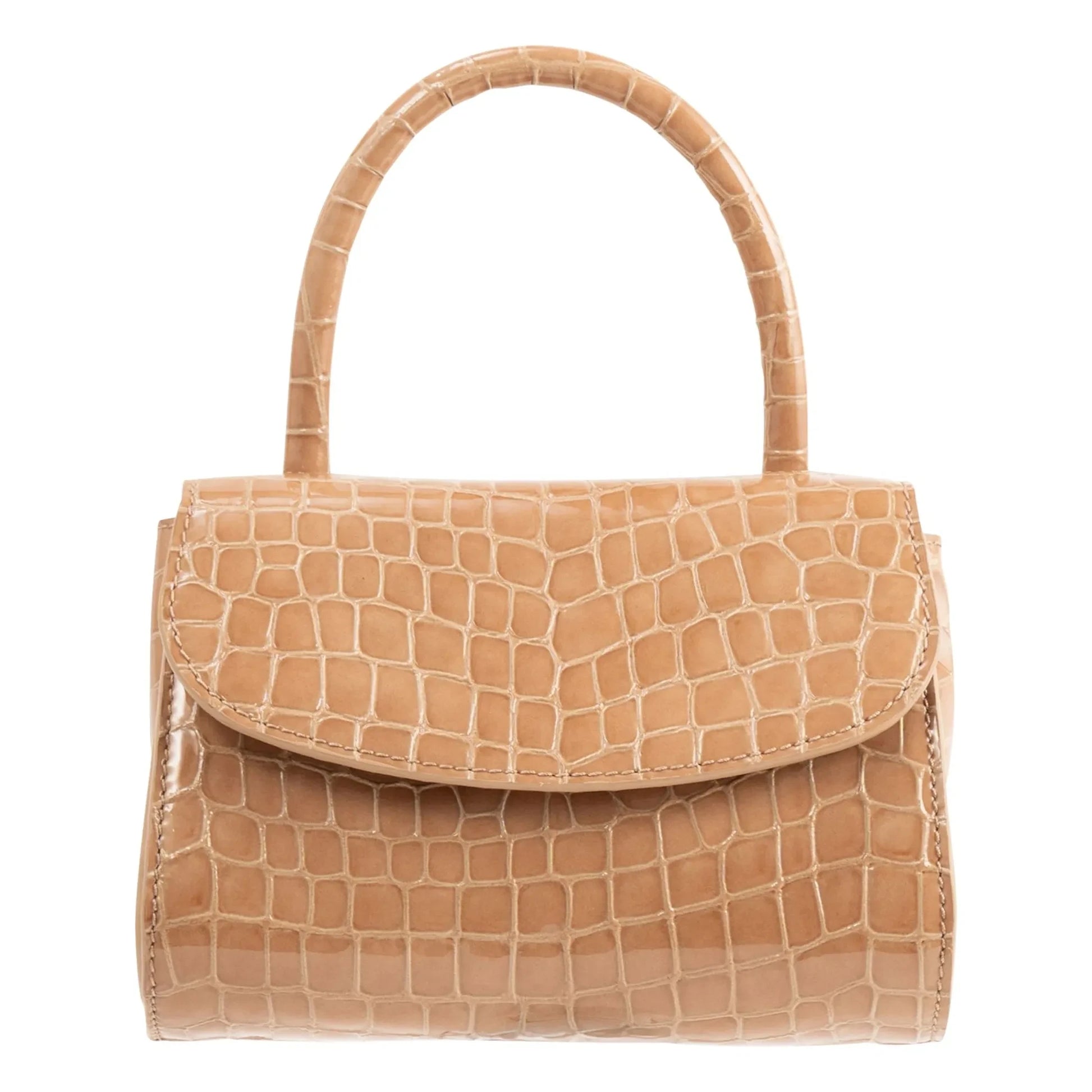 BY FAR - Bag Mini 2.0 Crocodile Embossed Leather | Beige