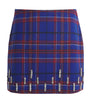 MAX&Co. Blue Wool-Blend Tartan Mini Skirt