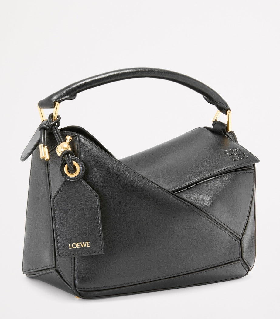 LOEWE Black Small Leather Featherlight Puzzle Top-Handle Bag