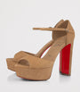 Christian Louboutin Red Sandaloo Suede Platform Sandals 130