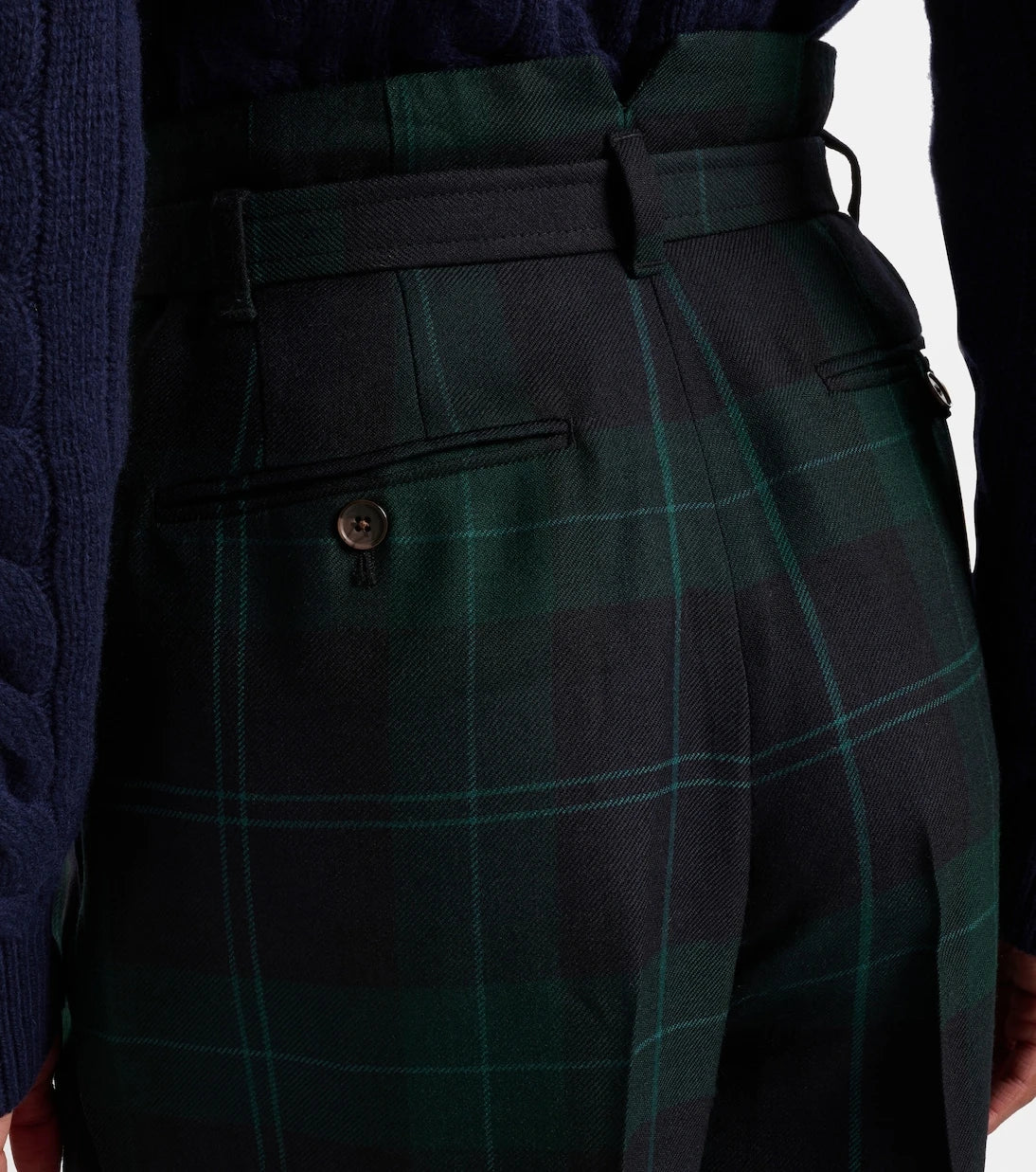 Polo Ralph Lauren - Belted checked high-rise wool tapered pants