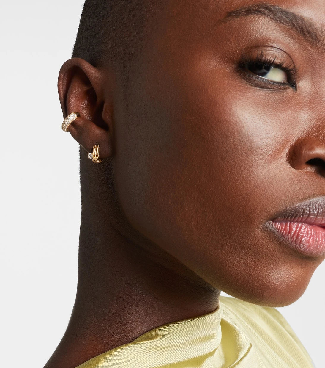 Stone and Strand - 14kt gold ear cuff with diamonds