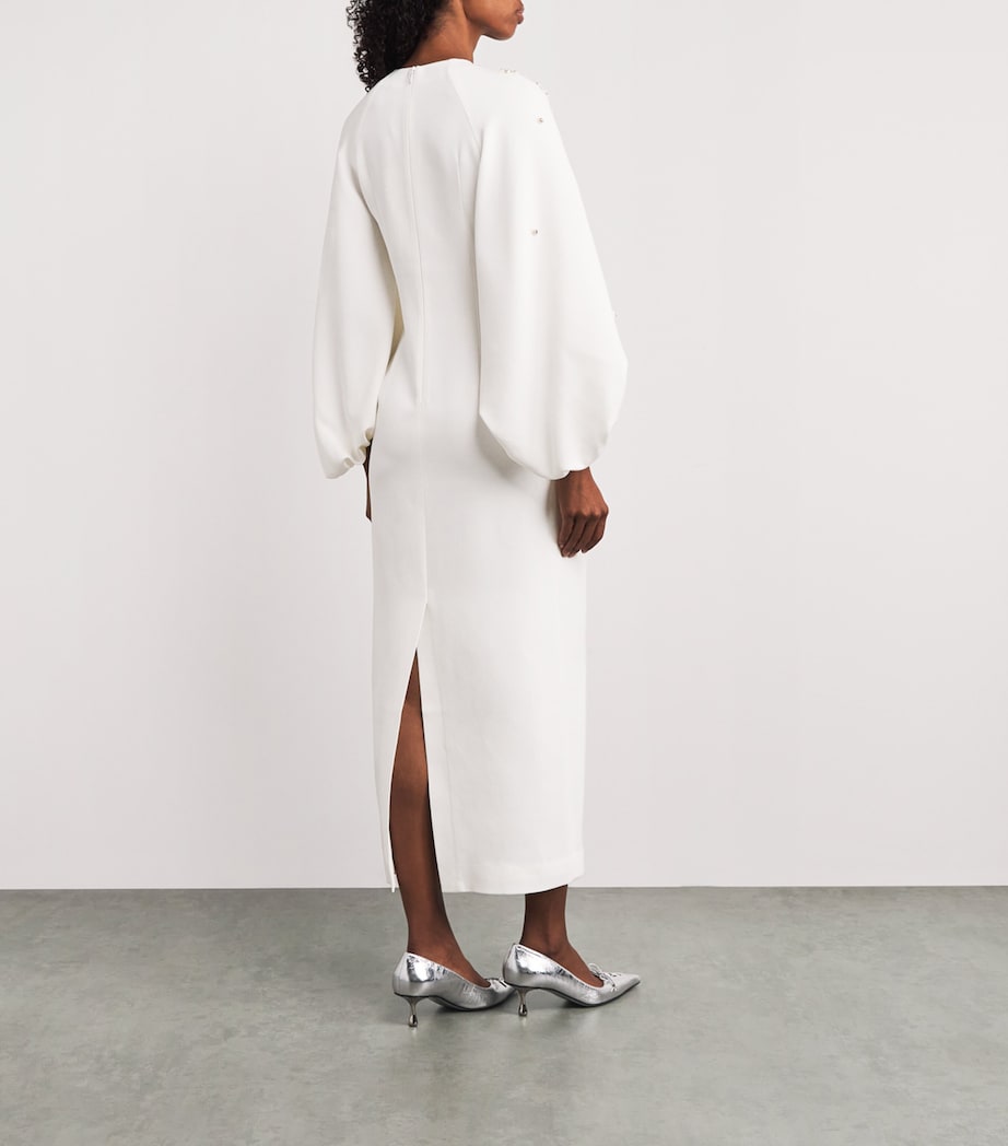 Huishan Zhang Crystal Sondra Maxi Dress WHITE