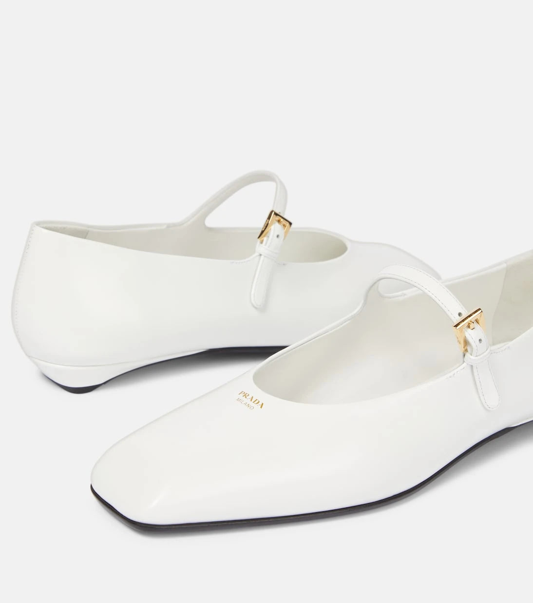 Prada - Leather Mary Jane flats