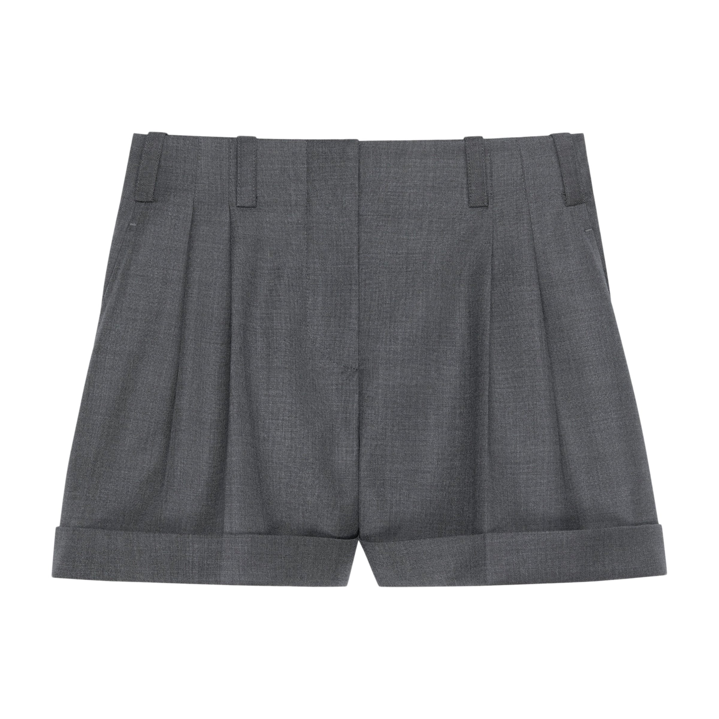 Givenchy Grey Wool Pleated Shorts